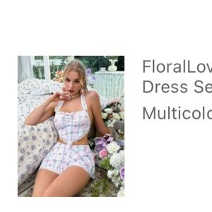 Rose romantic lingerie set with thong